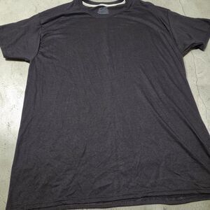 Hanes Men's XL Crew T-Shirt Black/Charcoal - Cotton-Blend Short Sleeve Tee/ Uni